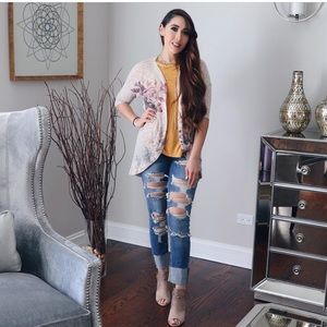 Brown Floral Cardigan